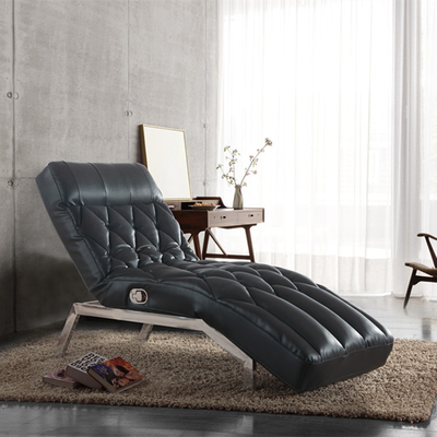 Sofá-cama ajustável de couro da sala de estar do Chaise do plutônio do preto de Giovanni da sala de visitas