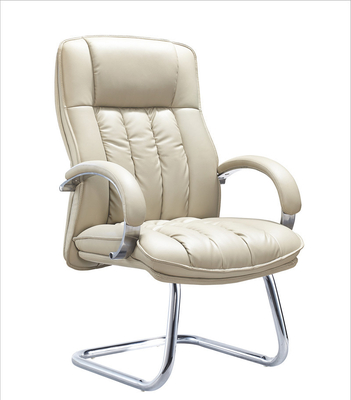 cadeira de couro sintética marrom do escritório do plutônio sem rodas WG8355