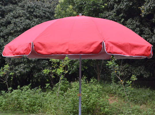 rosa Windproof do guarda-chuva de praia da armação de aço de 420D Oxford com base da água