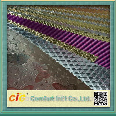 Material metálico da tela do couro artificial do PVC de Waterproolf para o estofamento/banco de carro dos sacos