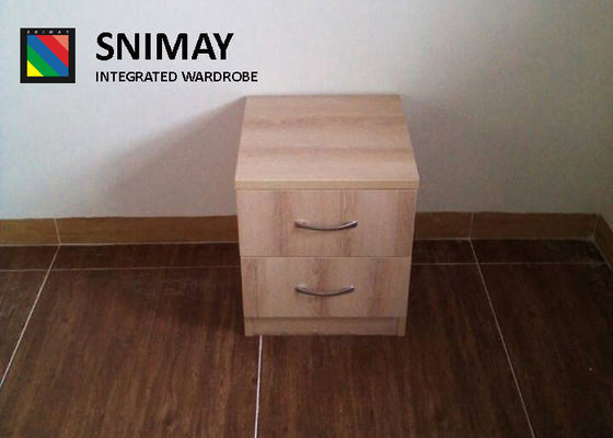 Couro artificial Nightstand de madeira com gavetas, tabela de noite