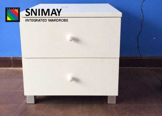 Couro artificial Nightstand de madeira com gavetas, tabela de noite