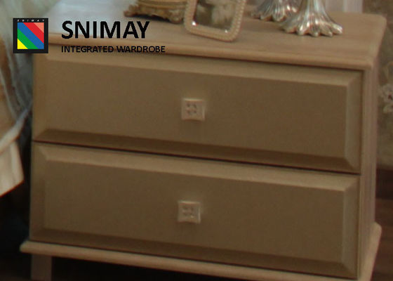 Couro artificial Nightstand de madeira com gavetas, tabela de noite