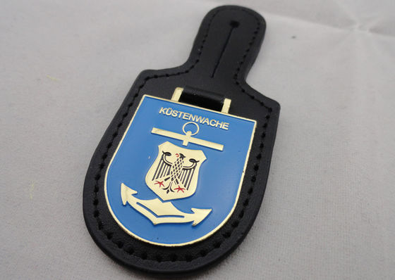Emblema personalizado forma do bolso do couro do plutônio de HUSTENWACHE para o presente relativo à promoção