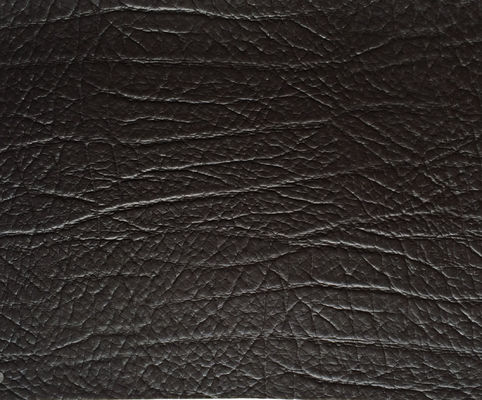 Material de couro da tela de estofamento do falso preto da textura de Lichi para a mobília