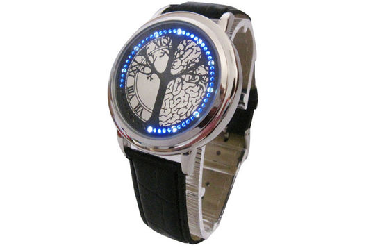Relógio de pulso de couro do diodo emissor de luz Digital do bracelete unisex para nadar, à prova de água