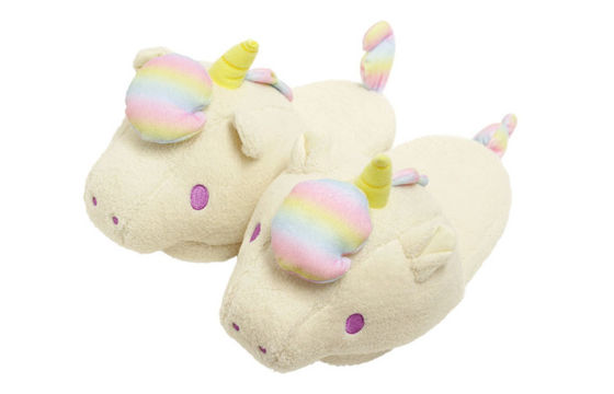 DAS Einhorn - deslizadores do luxuoso da casa do inverno do pantoffeln do weiche para senhoras das meninas