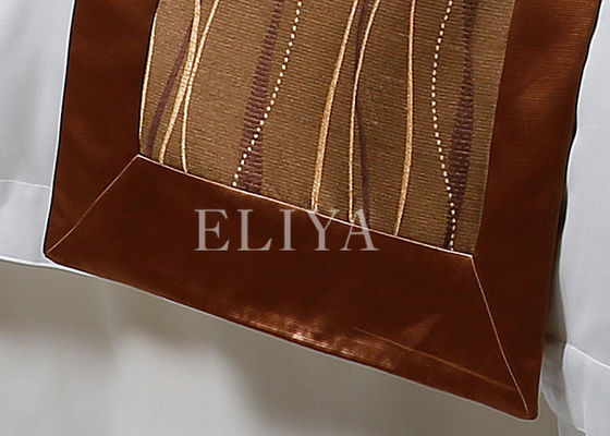Roupa de cama brilhante do hotel do tamanho moderno do dobro do bordado com fio 100% de algodão
