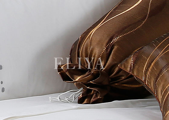 Roupa de cama brilhante do hotel do tamanho moderno do dobro do bordado com fio 100% de algodão